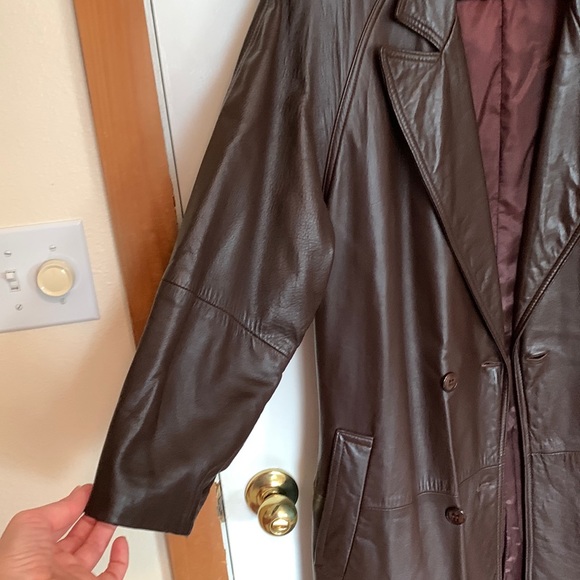 Vintage 80’s 90’s genuine leather coat. Brown. SO soft! Made in USA. Size: S - Picture 9 of 13